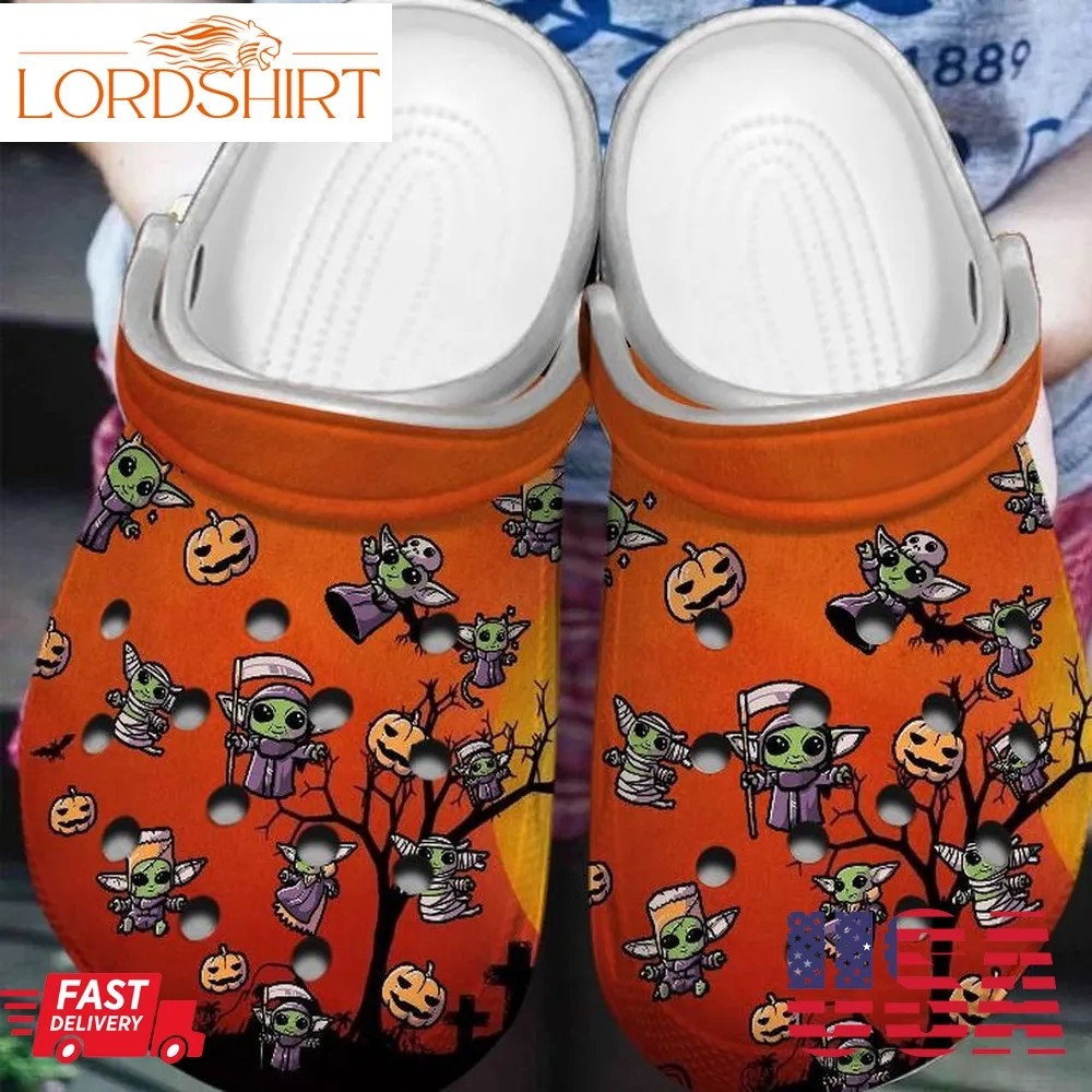 Halloween Baby Yoda Chibi Crocs Crocband Clogs