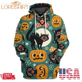 Halloween Black Cats Pumpkin Animation Hoodie