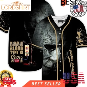 Halloween Costume Horror Michael Myers Coors Banquet Baseball Jersey