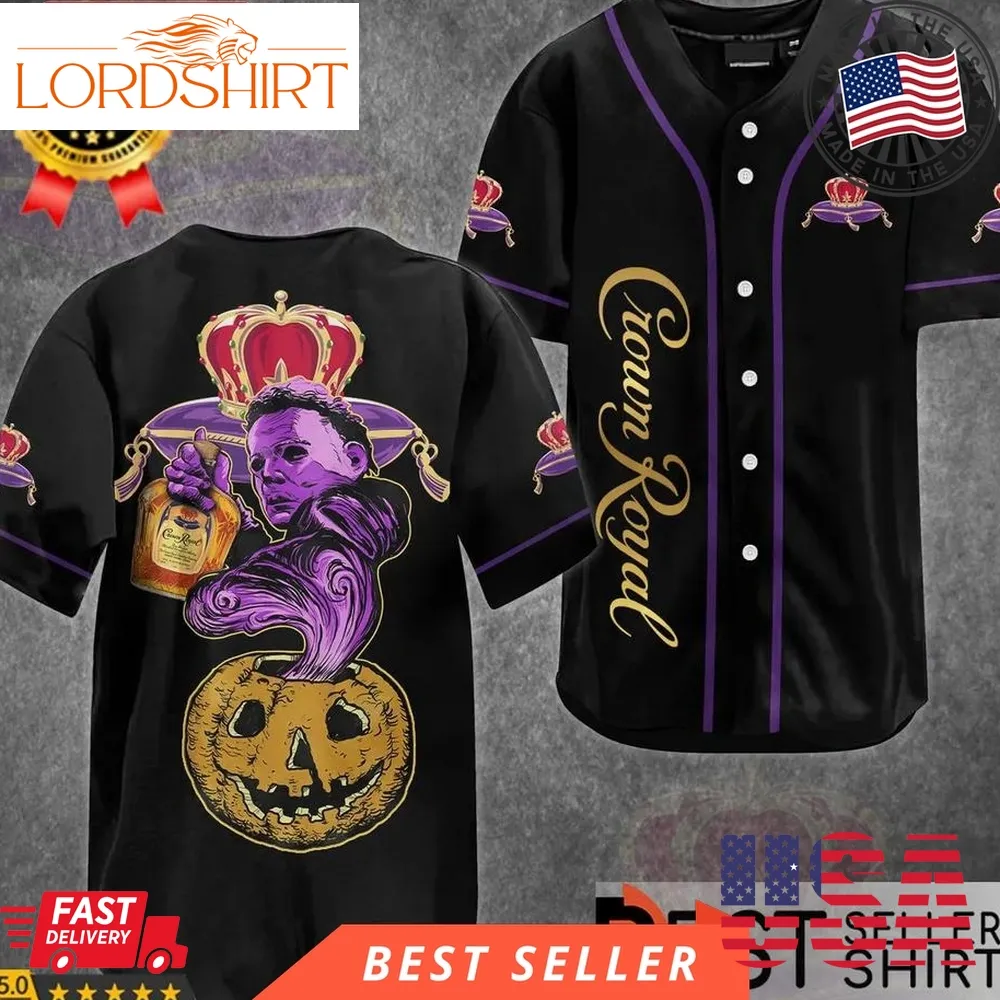 Halloween Costume Out Fit Ideas Horror Crown Royal Michael Myers Baseball Jersey