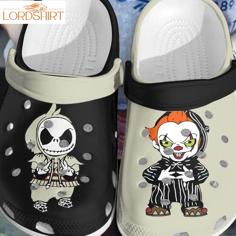 Halloween Cute Skellington And It Clown Crocs Crocband Clogs Halloweener