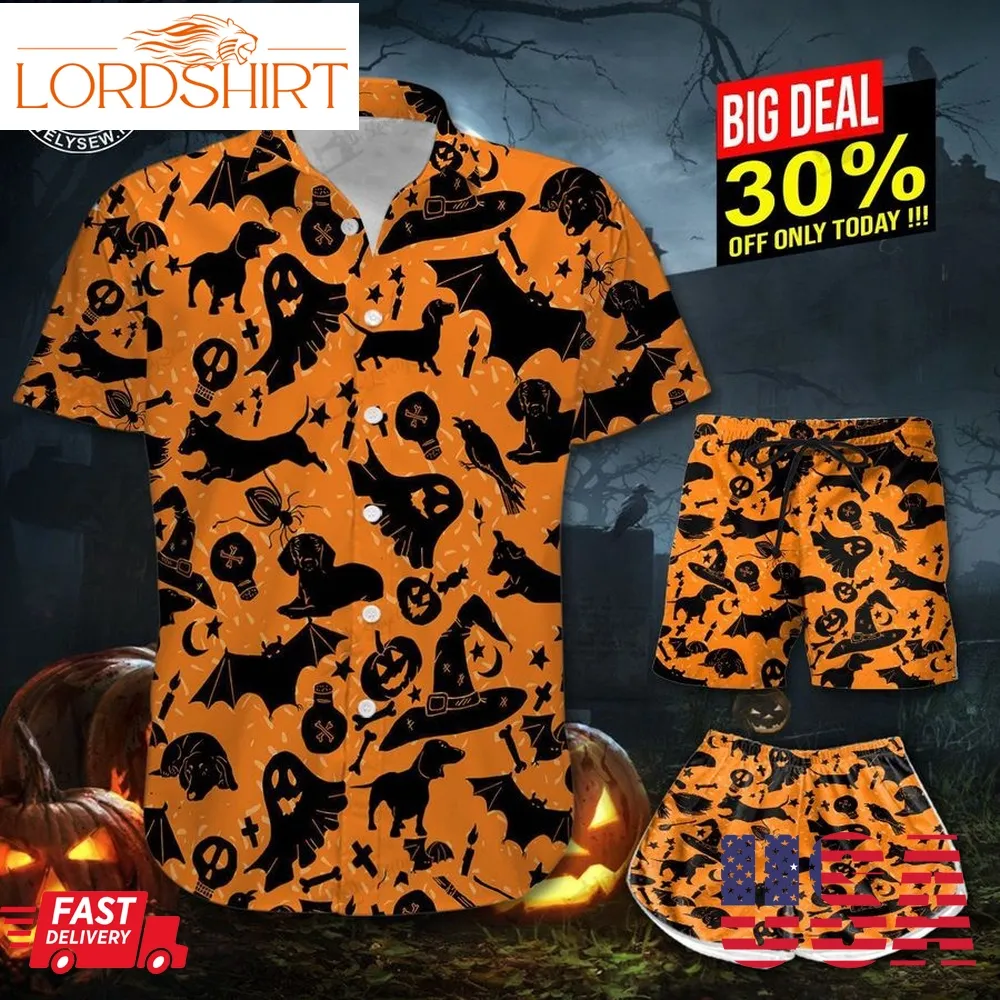 Halloween Dachshund Hawaii Shirt And Shorts Trt21082802 Tro21082802