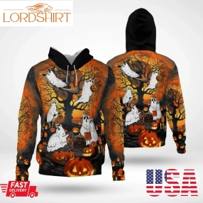 Halloween Ghost Cat 3D Hoodie