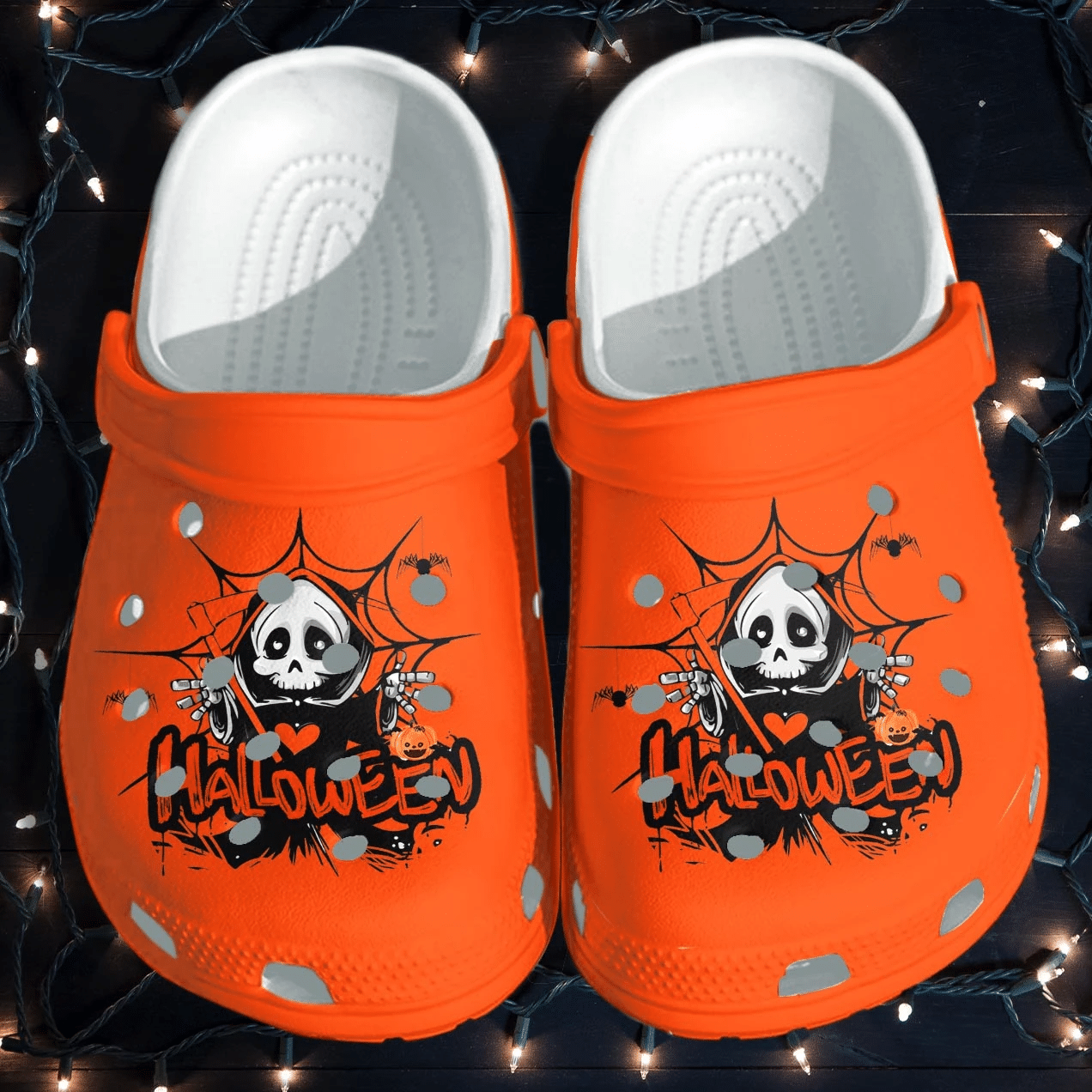 Halloween Ghost Crocs Orange Shoes Clog Crocs Crocband Clog Birthday Gift For Man Woman