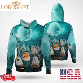 Halloween Ghost Dog 3D Hoodie