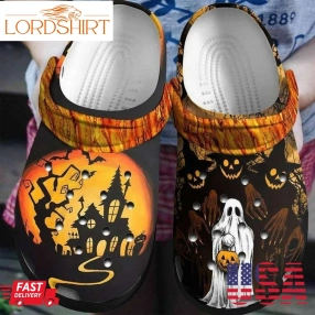 Halloween Ghost Pumpkin Crocs Crocband Clogs