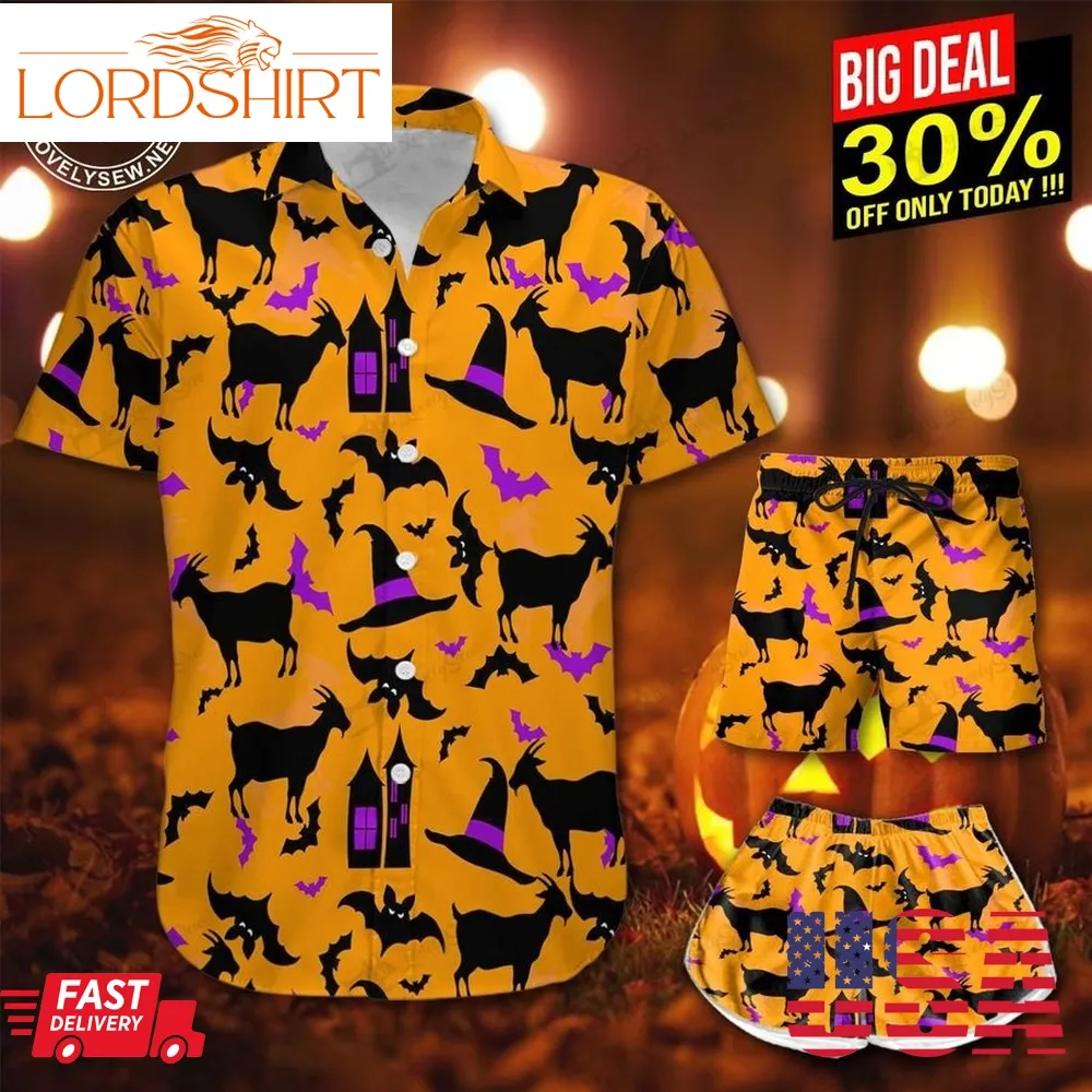 Halloween Goat Hawaiian Shirt And Shorts Hot21082603 Hoo21082603   9247
