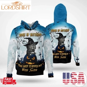 Halloween Grumpy Cat Buckle Up Buttercup 3D Aop Unisex Hoodie