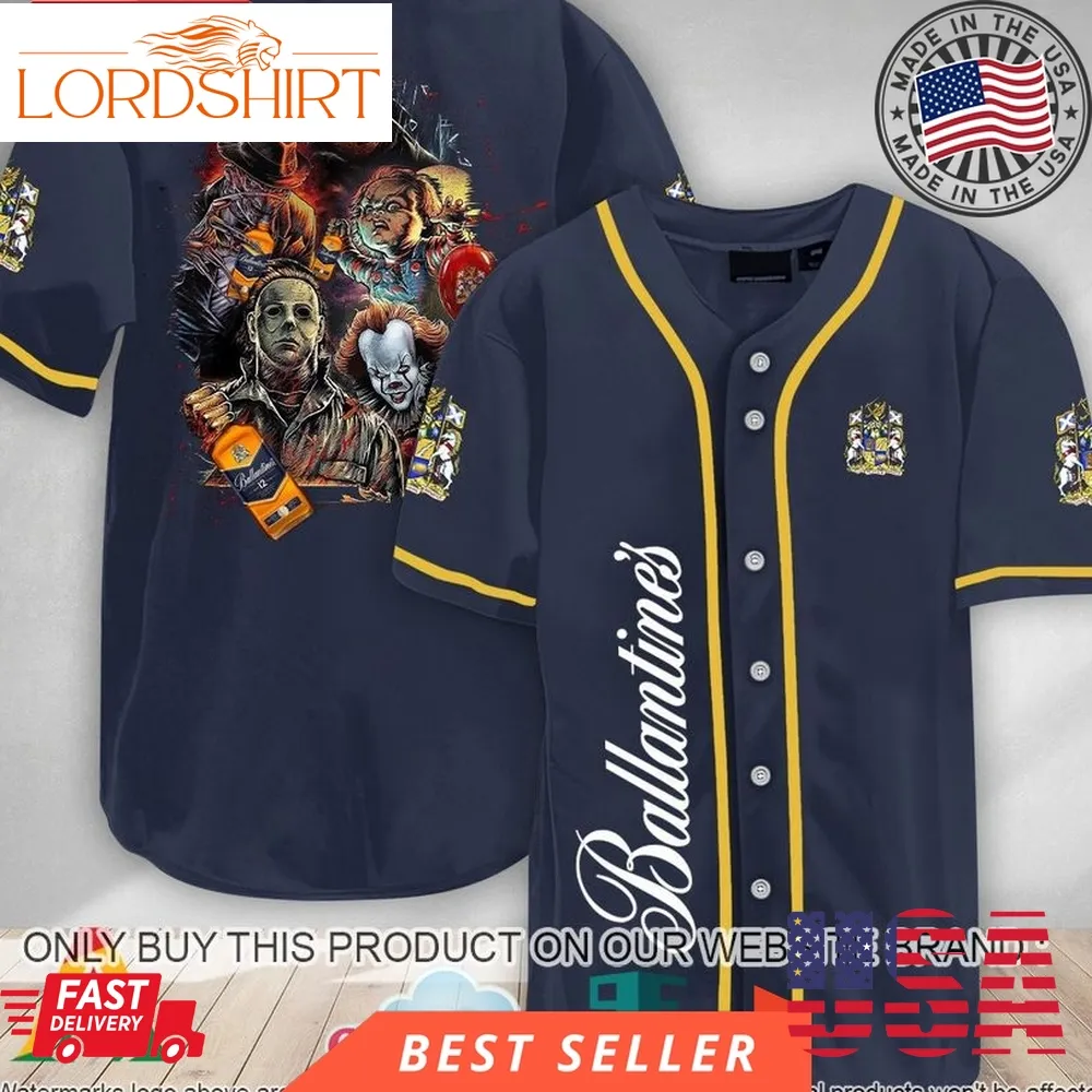 Halloween Horror Characters Ballantines Baseball Jersey