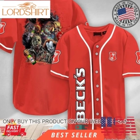 Halloween Horror Characters Beck's Beer Baseball Jersey