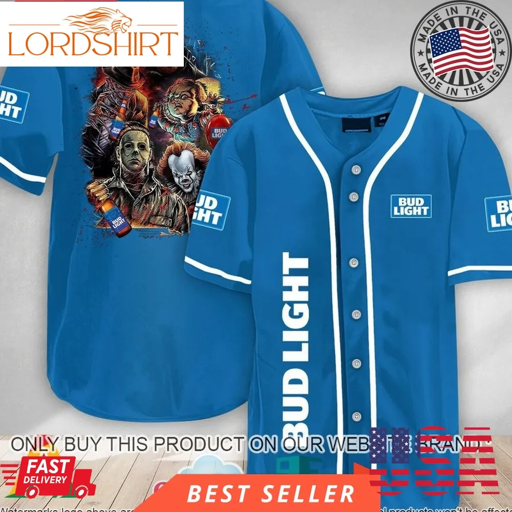 Halloween Horror Characters Bud Light Baseball Jersey