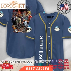 Halloween Horror Characters Busch Beer Baseball Jersey