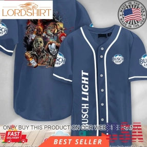 Halloween Horror Characters Busch Light Baseball Jersey