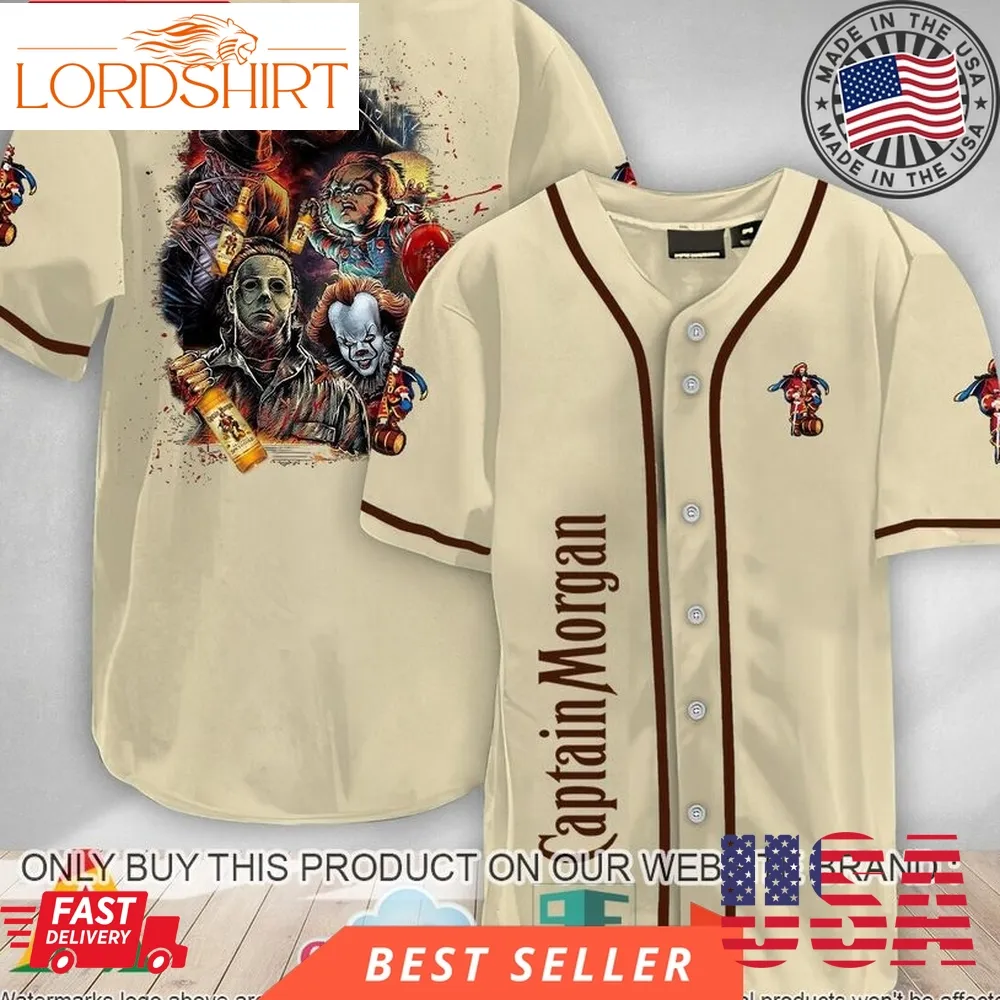 Halloween Horror Characters Captain Morgan Baseball Jersey