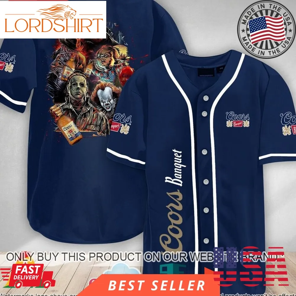 Halloween Horror Characters Coors Banquet Baseball Jersey