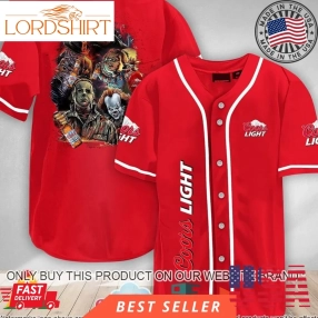 Halloween Horror Characters Coors Light Baseball Jersey