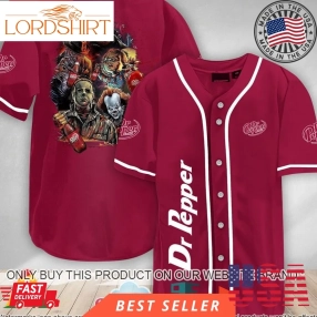 Halloween Horror Characters Dr Pepper Baseball Jersey