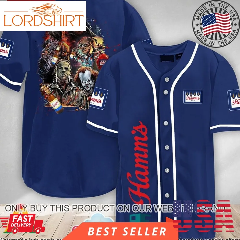 Halloween Horror Characters Hamm's Beer Baseball Jersey