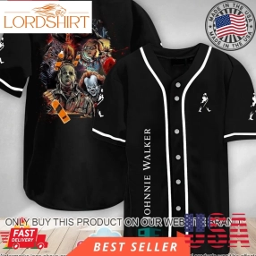 Halloween Horror Characters Johnnie Walker Baseball Jersey