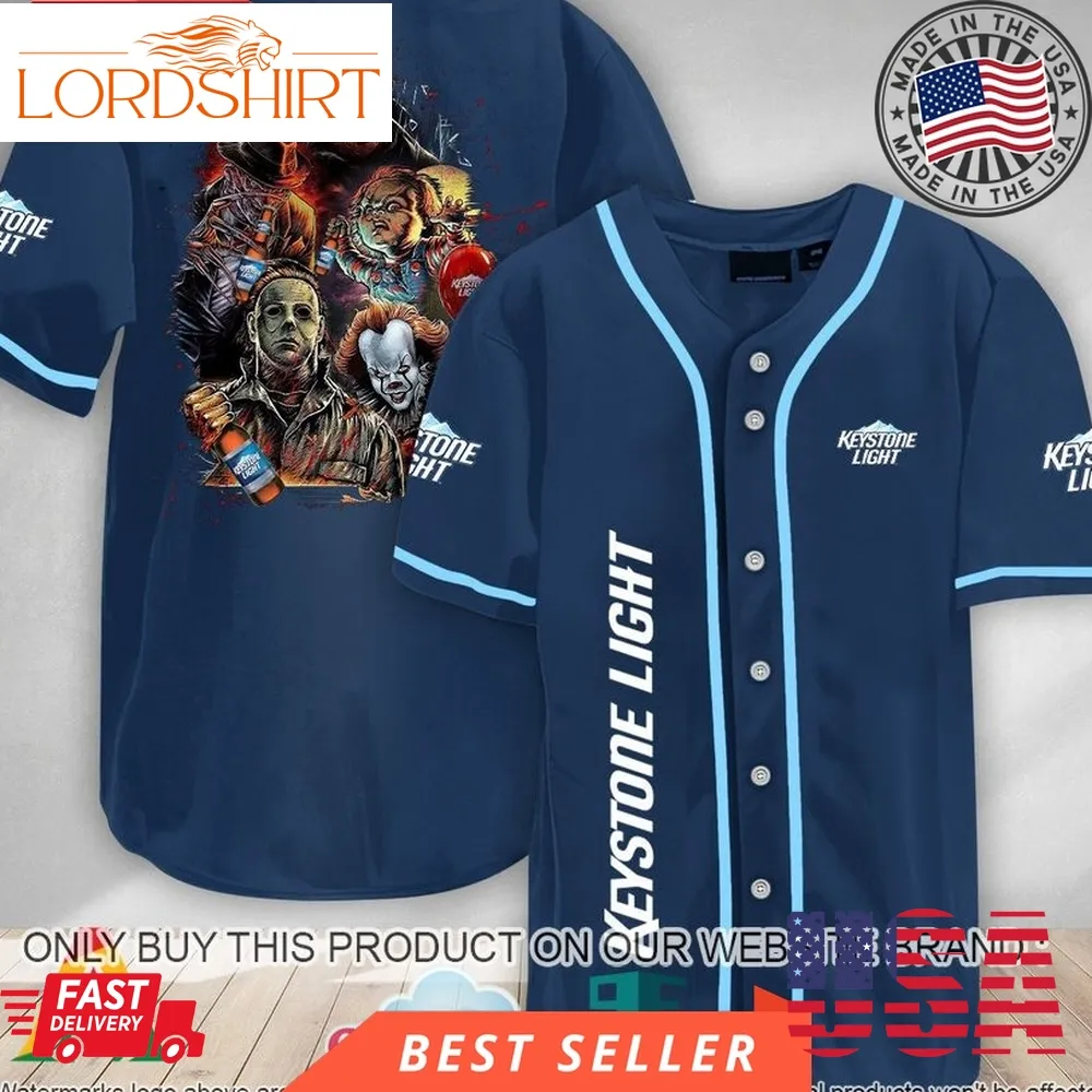 Halloween Horror Characters Keystone Light Baseball Jersey