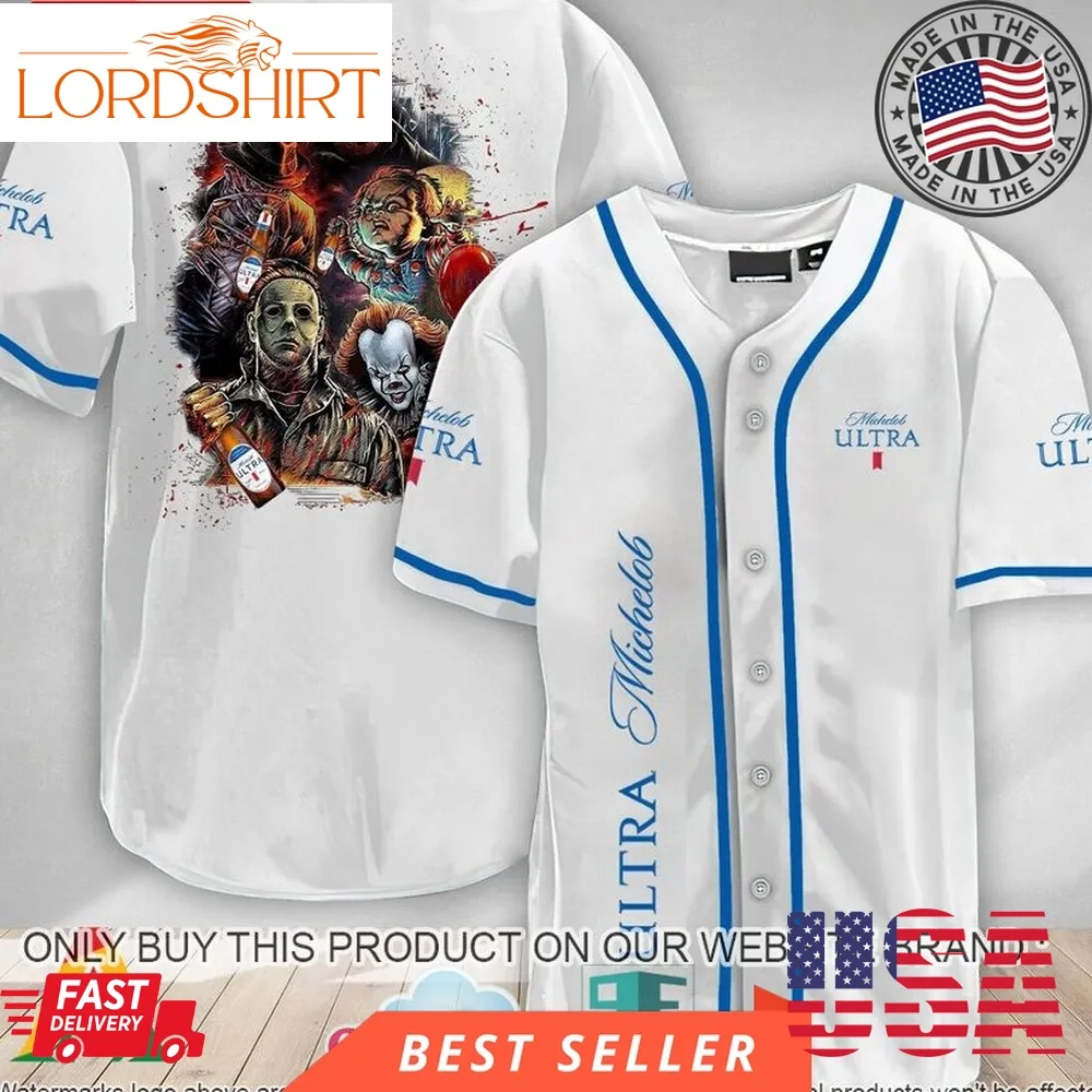 Halloween Horror Characters Michelob Ultra Baseball Jersey