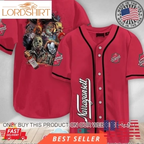 Halloween Horror Characters Narragansett Beer Baseball Jersey