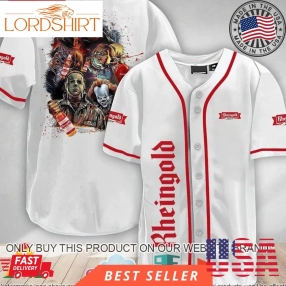 Halloween Horror Characters Rheingold Beer Baseball Jersey