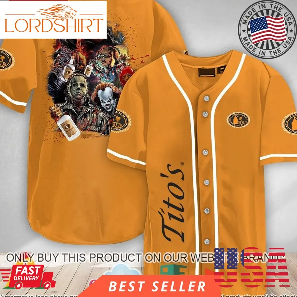 Halloween Horror Characters Tito's Vodka Baseball Jersey