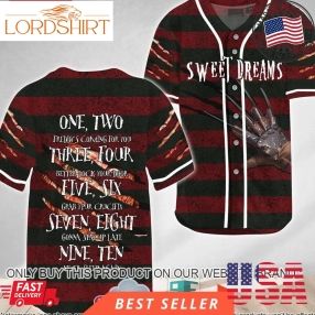 Halloween Horror Freddy Krueger Sweet Dreams Baseball Jersey