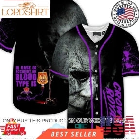 Halloween Horror Michael Myers Crown Royal Baseball Jersey