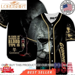 Halloween Horror Michael Myers Guinness Beer Baseball Jersey