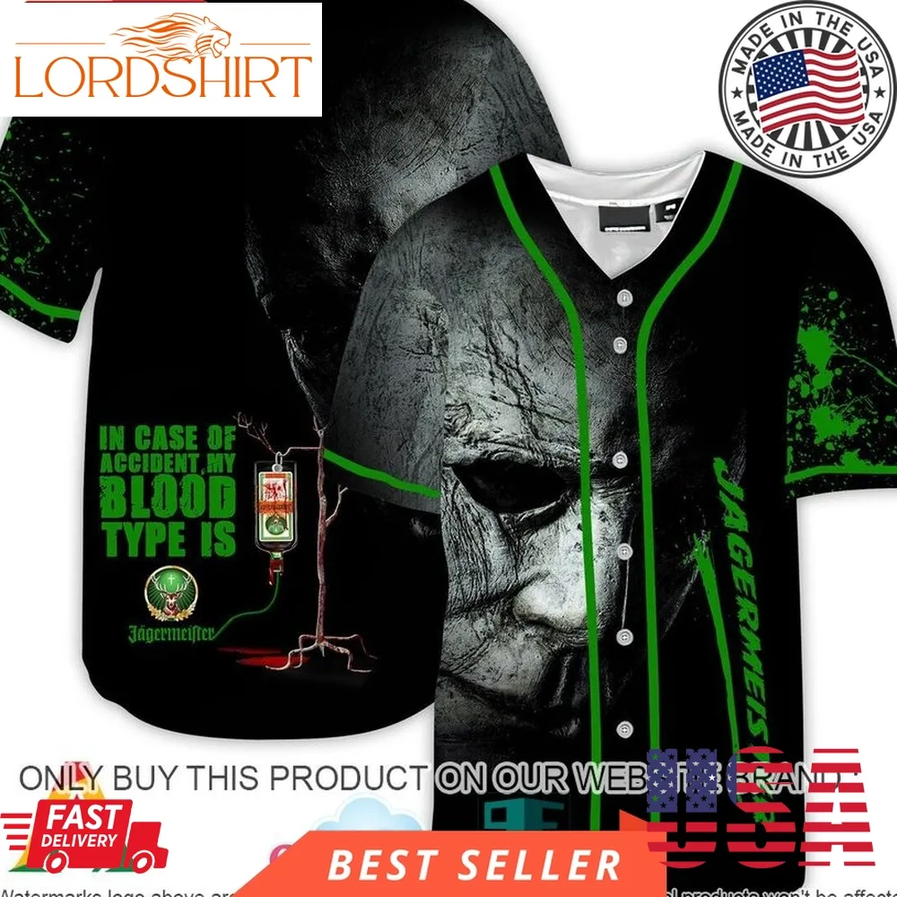 Halloween Horror Michael Myers Jagermeister Baseball Jersey