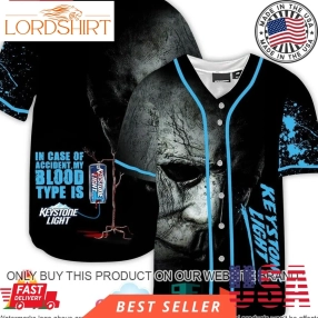 Halloween Horror Michael Myers Keystone Light Baseball Jersey