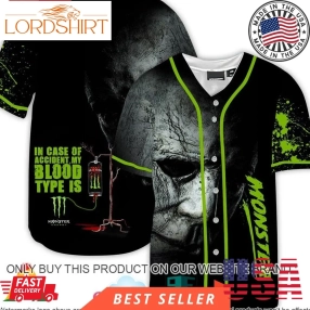 Halloween Horror Michael Myers Monster Energy Baseball Jersey