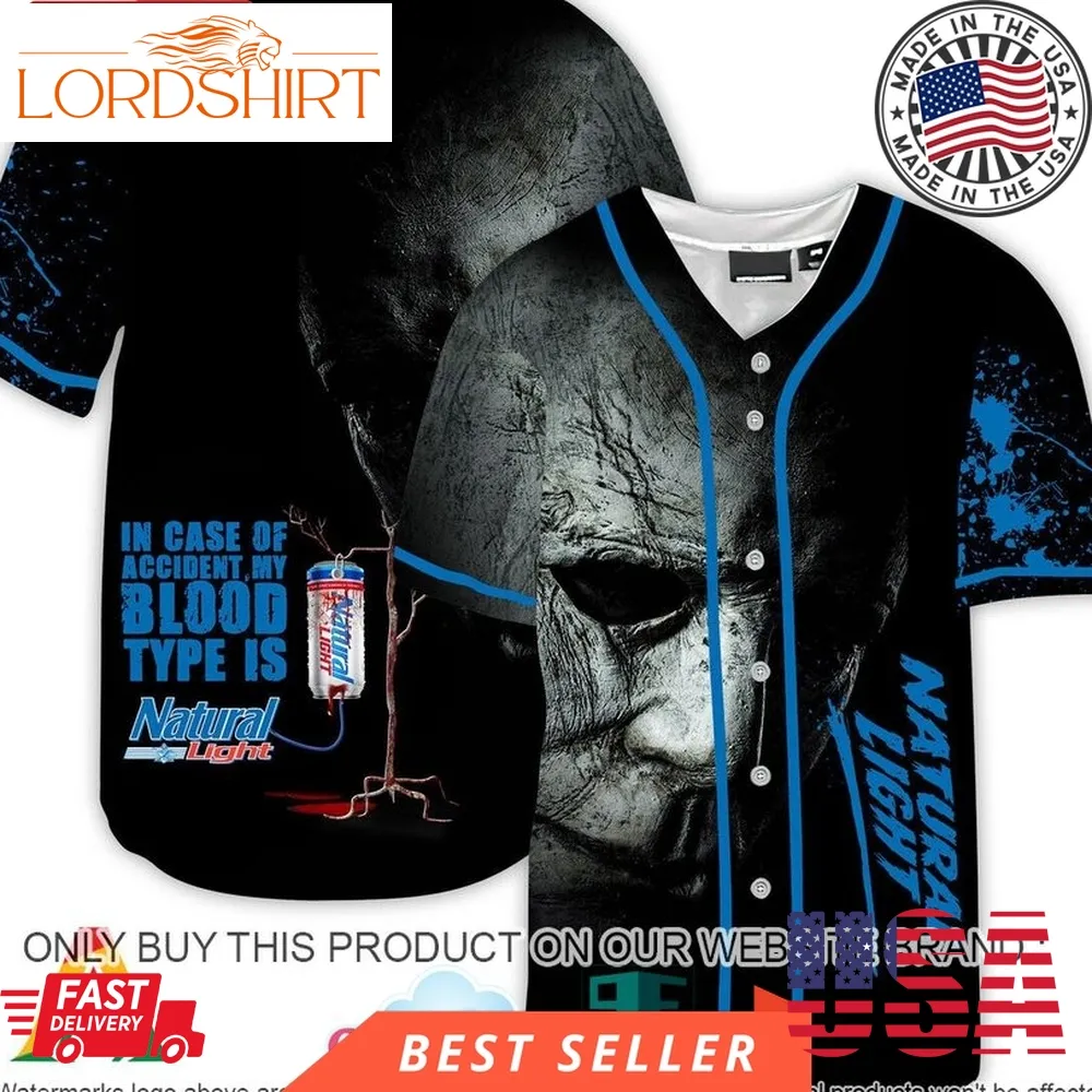 Halloween Horror Michael Myers Natural Light Baseball Jersey