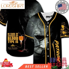 Halloween Horror Michael Myers Tequila Patron Baseball Jersey