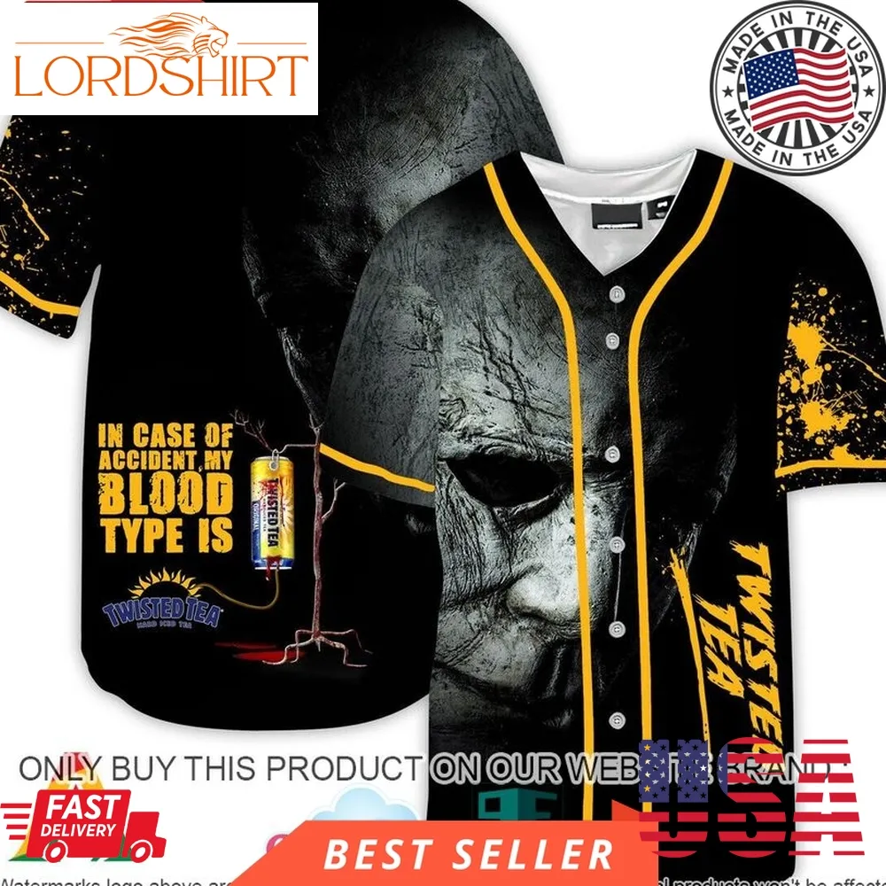 Halloween Horror Michael Myers Twisted Tea Baseball Jersey