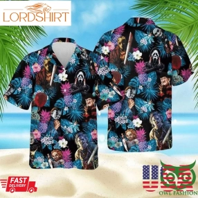 Halloween Horror Movies Characters Serial Killers Hawaiian Shirt