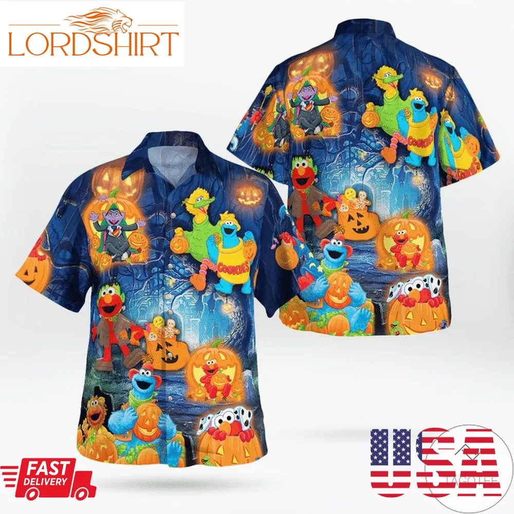 Halloween In Sesame Street Hawaiian Shirt