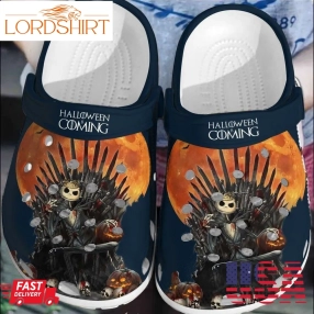 Halloween Is Coming Jack Skellington At Iron Throne Crocs Clogs