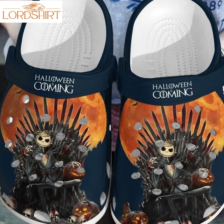 Halloween Is Coming Jack Skellington At Iron Throne Crocs Clogs Halloweener