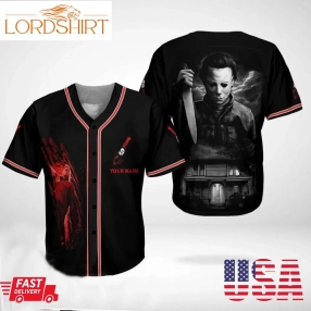 Halloween Michael Myers Custom Name Baseball Jersey Shirt 042