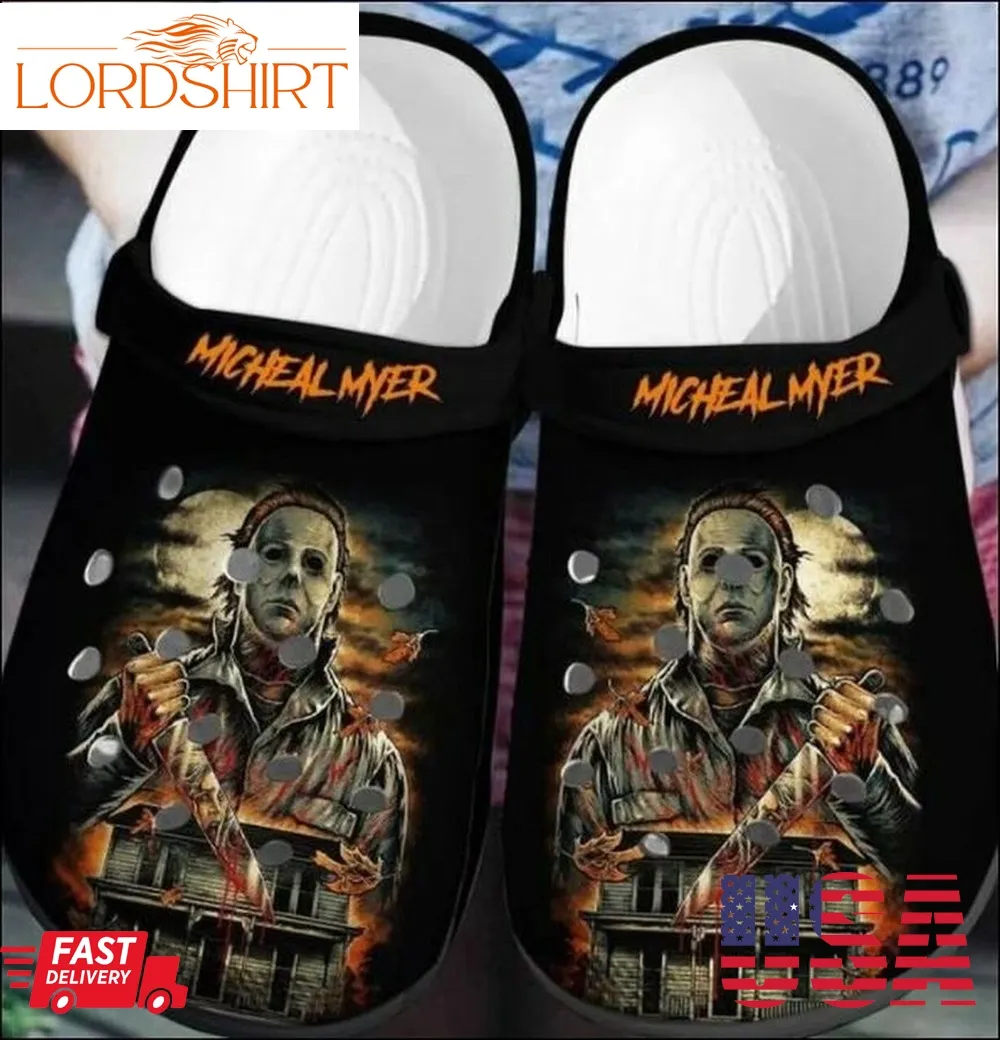 Halloween Michael Myers  Horror Movie  102  Gift For  Lover Rubber Crocs Crocband Clogs, Comfy Footwear