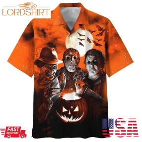 Halloween Night Horror Murder Pumpkin Light Hawaiian And Sweatshirt