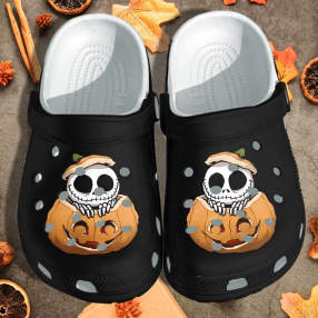 Halloween Nightmare Skull Pumpkin Tattoo Shoes Clog   Halloween Crocs Crocband Clog Birthday Gift For Boy Girl