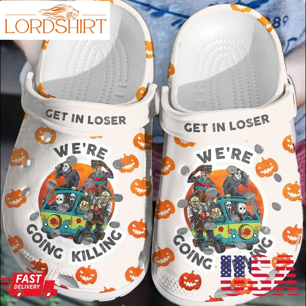 Halloween Pumkin Get In Loser Killing Crocs Crocband Clogs