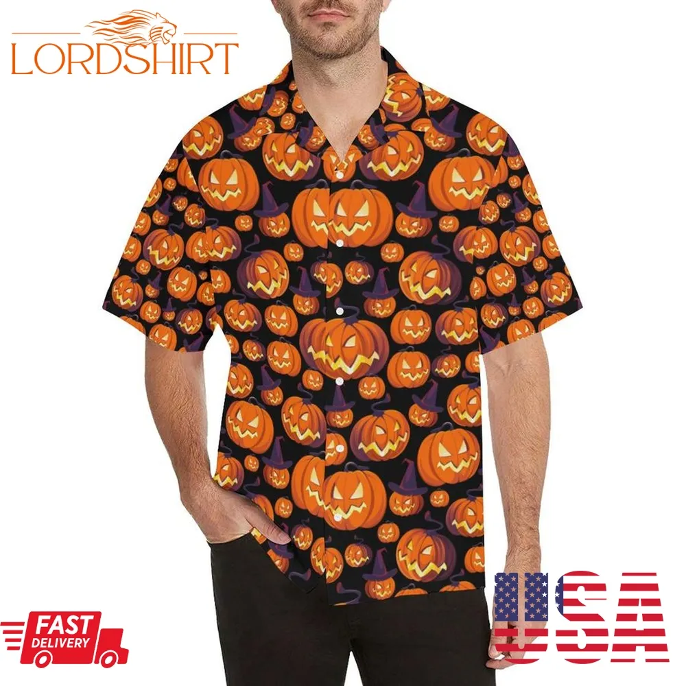 Halloween Pumpkin Pattern Hawaiian Shirt