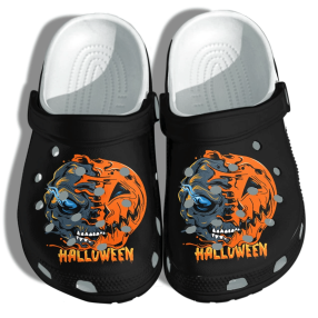 Halloween Pumpkin Skull Face Tattoo Shoes Clog   Halloween Crocs Crocband Clog Birthday Gift For Man Boy