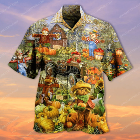 Halloween Pumpkin Smile    Hawaiian Shirt   8578