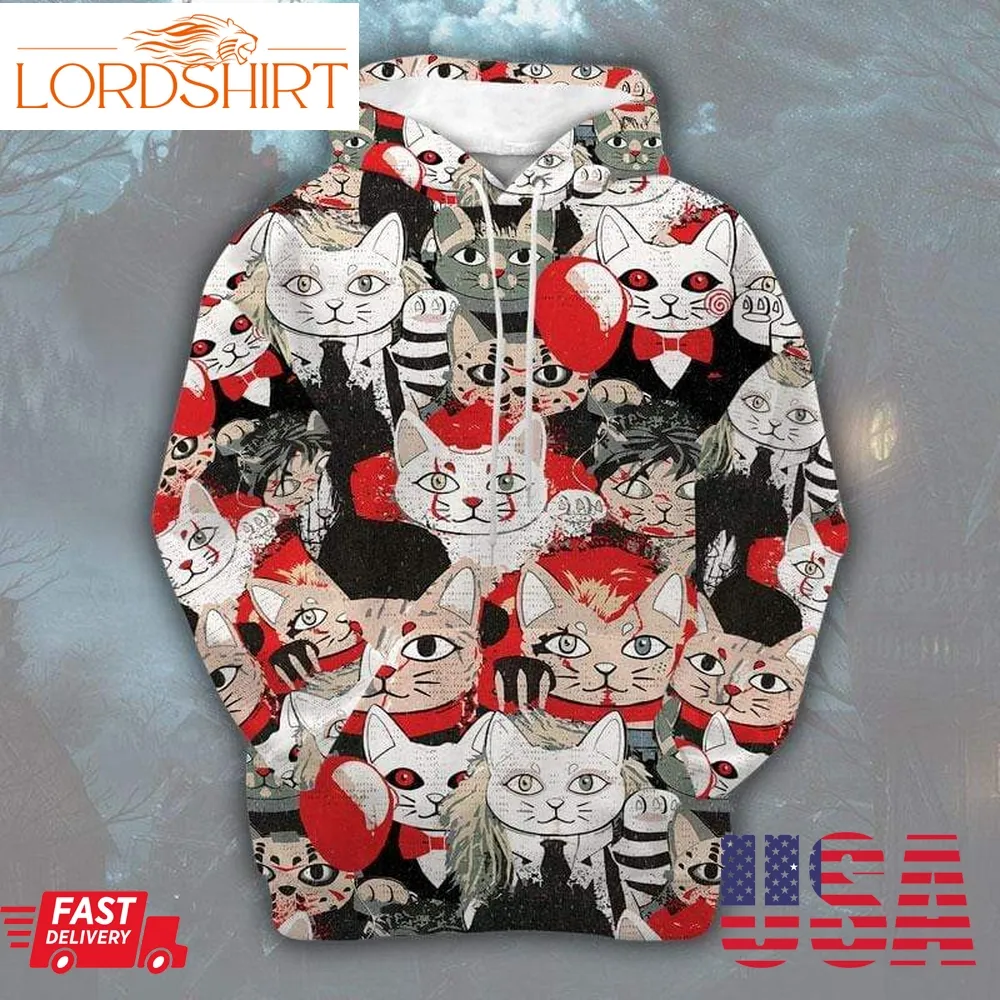 Halloween Scary Movie Character Cat Hoodie 3D